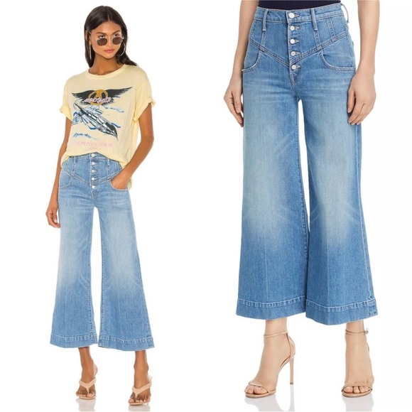MOTHER Denim - MOTHER Superior Swooner Roller Yoke Crop Flare Jean